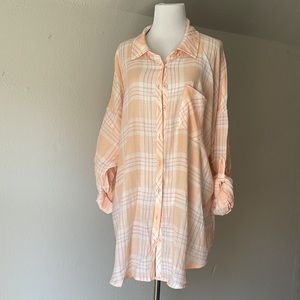 🆕NWT TORRID Lightweight Button Down Plaid Shirt